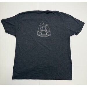 SpaceX Dragon Capsule T-Shirt 2XL Gray Crew Neck Graphic Tee Space Exploration